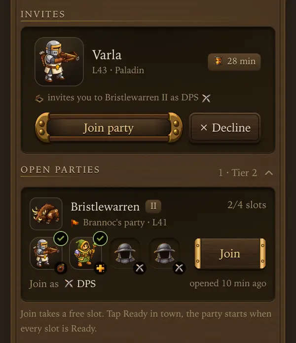 Joining someone else - a screen from the game