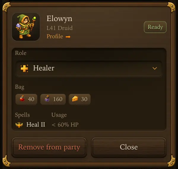 A member up close - a screen from the game